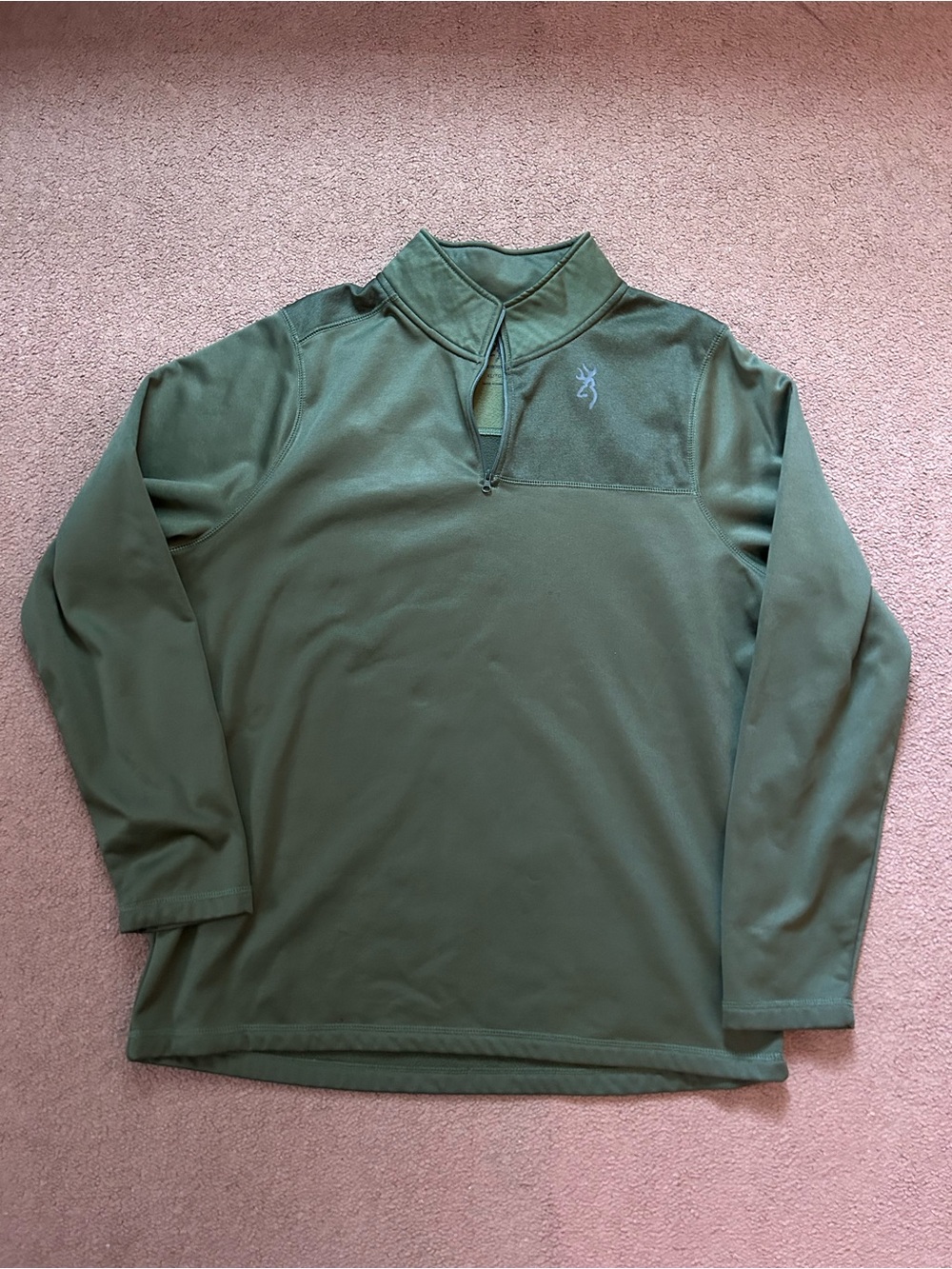 Men’s Browning Forest Green Quarter Zip Sweatshirt Size Extra Large XL